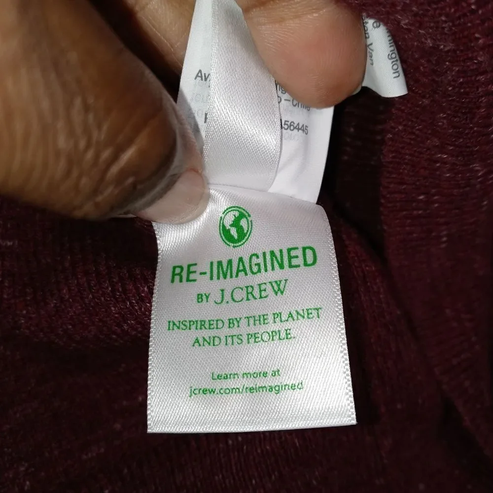 J. Crew Men's Cotton Crew Neck Red Re-Imagined Sweater